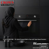 Crown B2-FGE20E3TMR Built-In Oven – 73L Electric Kitchen Oven with Multi-Function Cooking & Digital Control